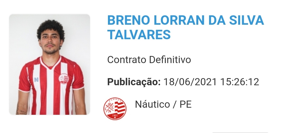 Breno Lorran é o novo reforço do Náutico: um clube muito grande - Clube  Náutico Capibaribe