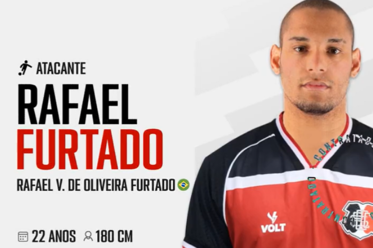 Santa Cruz oficializa chegada do atacante Rafael Furtado para a temporada 2022