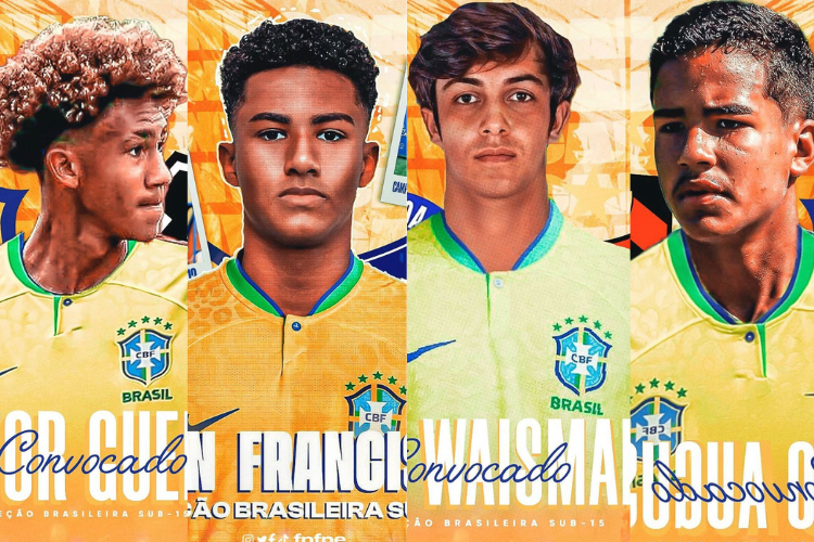 Com quatro pernambucanos, Seleo Brasileira Sub-15  convocada para treinos e amistosos contra Equador