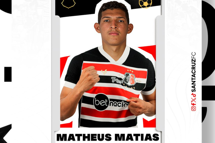 Com problema cardaco, atacante Matheus Matias deixa o Santa Cruz antes de estrear