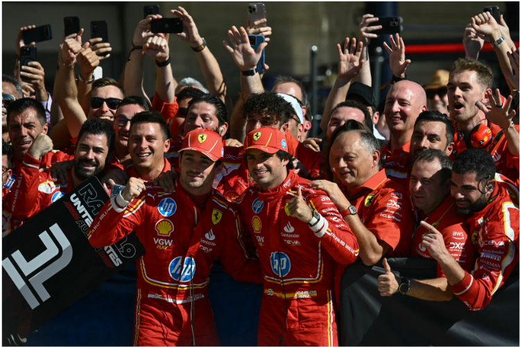 Charles Leclerc vence GP dos EUA de F1 com dobradinha da Ferrari