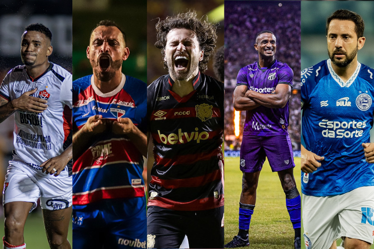 <i>(Foto: Victor Ferreira/Vitória, Leonardo Moreira/FEC, Divulgação/Ceará, Paulo Paiva/ Sport e Letícia Martins/ Bahia)</i> <i>(Foto: Victor Ferreira/Vitória, Leonardo Moreira/FEC, Divulgação/Ceará, Paulo Paiva/ Sport e Letícia Martins/ Bahia)</i>