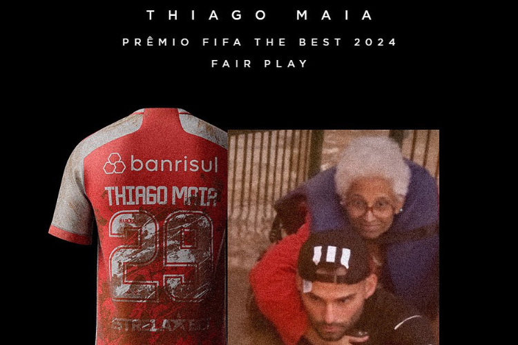 Thiago Maia leva prmio Fair Play da Fifa por ajuda em enchentes no RS