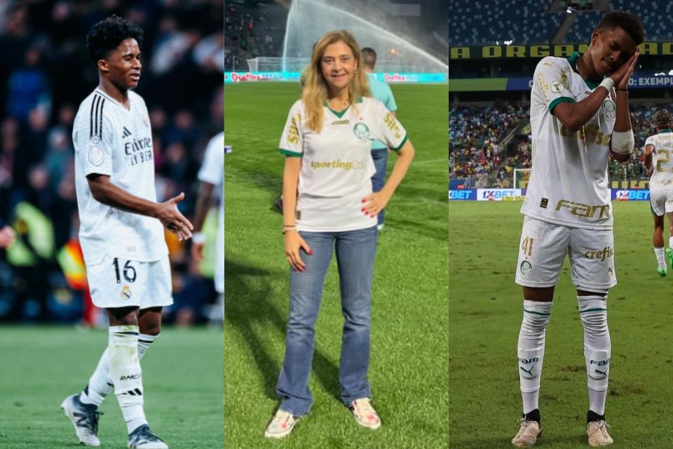 <i>(Foto: Reprodução/Endrick, Reprodução/ Leila Pereira e Cesar Greco/Palmeiras)</i> <i>(Foto: Reprodução/Endrick, Reprodução/ Leila Pereira e Cesar Greco/Palmeiras)</i>