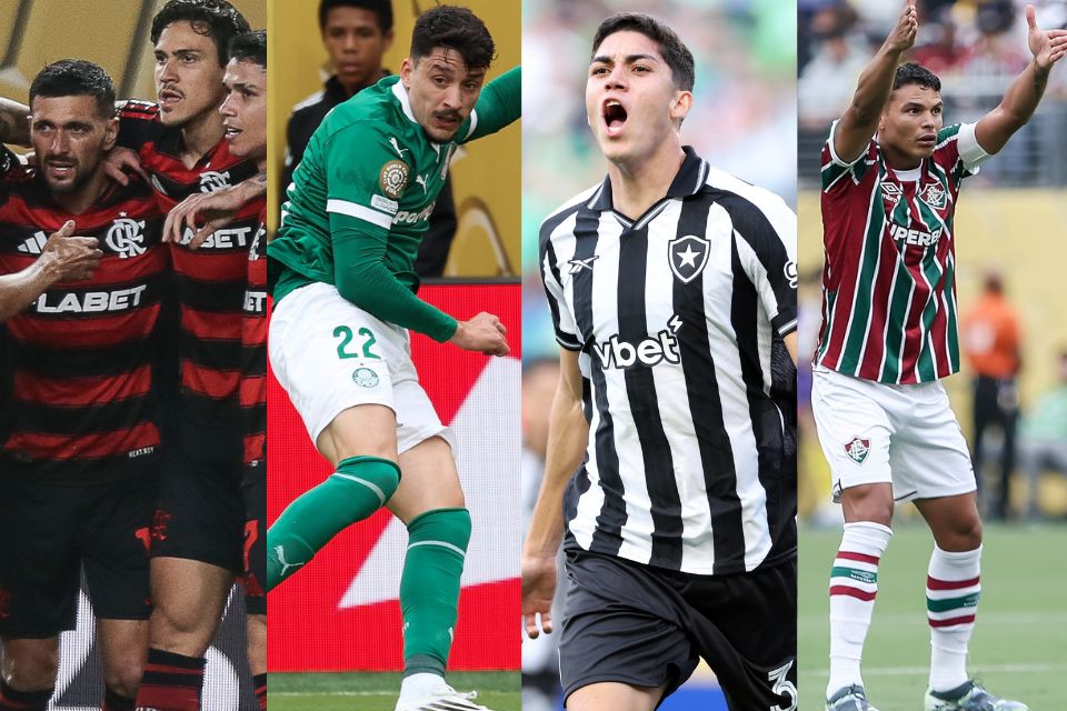 <i>(Foto: Gilvan de Souza/Flamengo, Cesar Greco/Palmeiras, Vtor Silva/Botafogo e Lucas Meron/Fluminense FC)</i>
